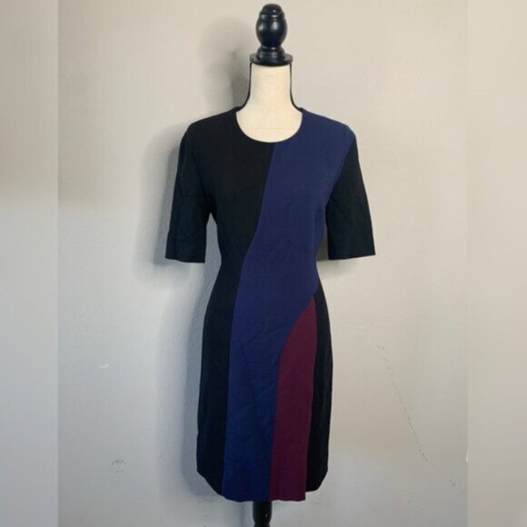 Hugo Boss Colorblock Knee Length Sheath Dress - Picture 5 of 16